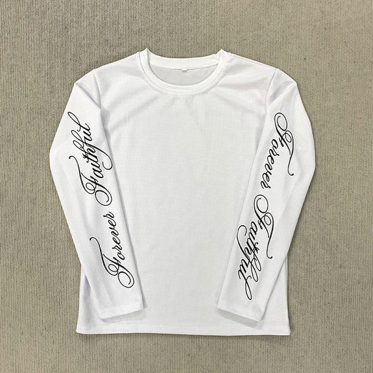 Koszulka z długim rękawem "Forever Faithful" – Longsleeve Boxy Fit Czarny / Biały