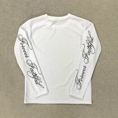 Koszulka z długim rękawem "Forever Faithful" – Longsleeve Boxy Fit Czarny / Biały