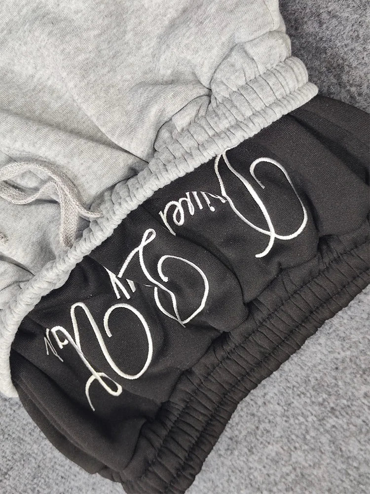 Solrim "AK-47" Double-Waist Oversized Sweatpants – Szare Spodnie Dresowe