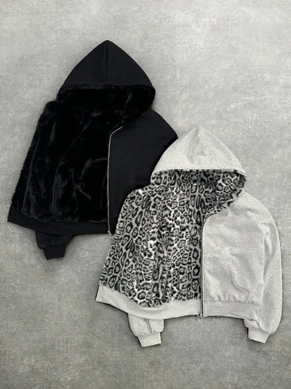 Dwustronna Bluza Rozpinana z Kapturem Oversize – Reversible Streetwear