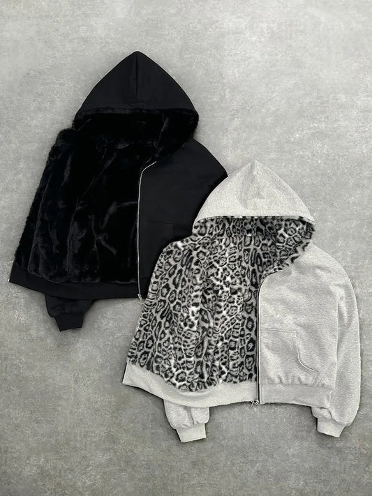 Dwustronna Bluza Rozpinana z Kapturem Oversize – Reversible Streetwear