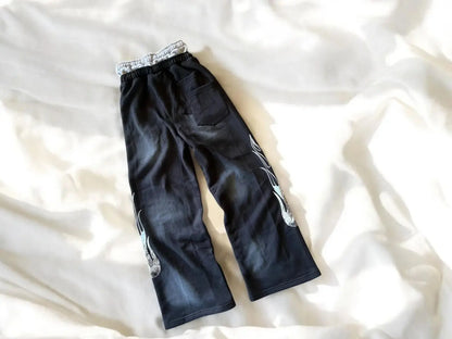 Tytuł produktu: KASH Star Applique Double-Waist Oversized Sweatpants – Szerokie Spodnie Dresowe (Czarne / Różowe)