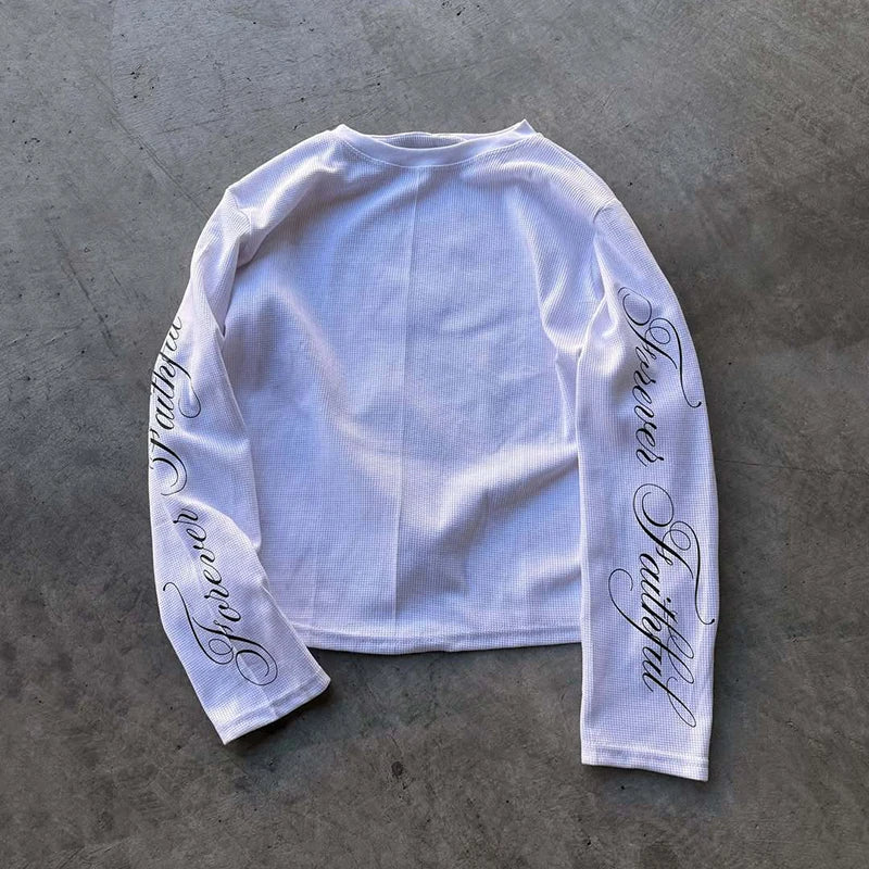 Koszulka z długim rękawem "Forever Faithful" – Longsleeve Boxy Fit Czarny / Biały