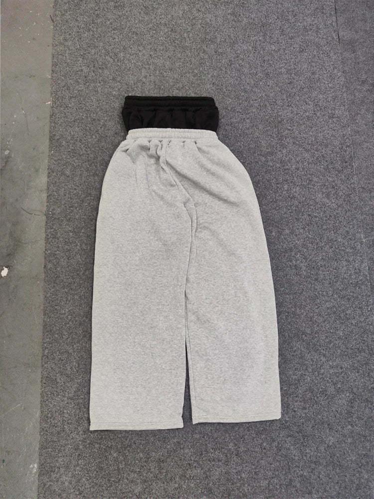 Solrim "AK-47" Double-Waist Oversized Sweatpants – Szare Spodnie Dresowe