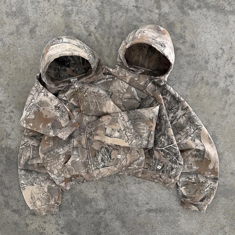 Bluza z Kapturem Rozpinana (Zip) – Real Tree Camo