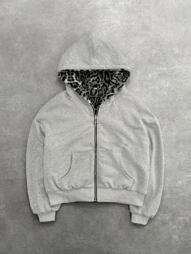 Dwustronna Bluza Rozpinana z Kapturem Oversize – Reversible Streetwear