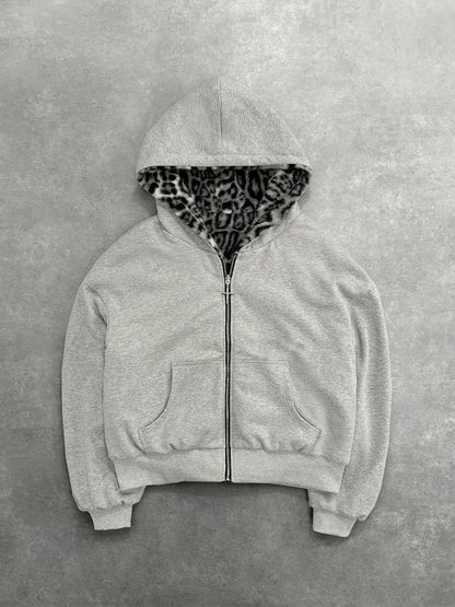 Dwustronna Bluza Rozpinana z Kapturem Oversize – Reversible Streetwear