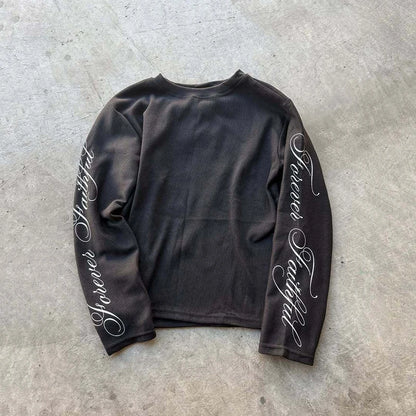 Koszulka z długim rękawem "Forever Faithful" – Longsleeve Boxy Fit Czarny / Biały