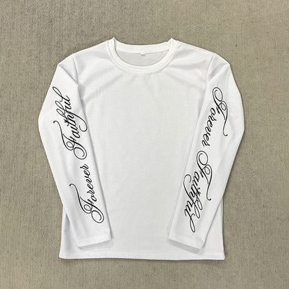 Koszulka z długim rękawem "Forever Faithful" – Longsleeve Boxy Fit Czarny / Biały